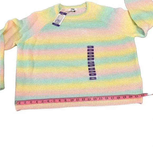 BB Dakota by Steve Madden Yellow Pastel Ombre Pullover Sweater Plus Size XXL New - Picture 9 of 12